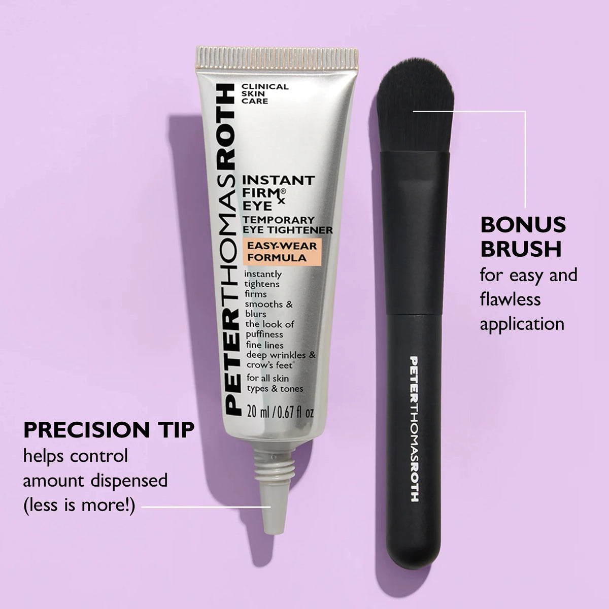 Sheer tint key benefits summary showing no white residue, pilling, or pulling