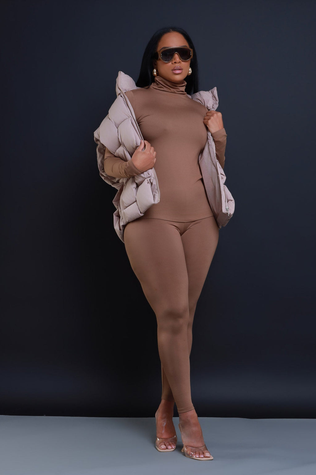 Record Timing Legging Set - Mocha