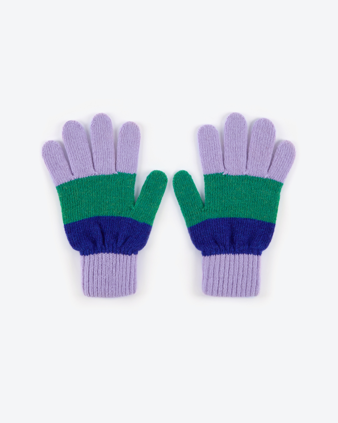 Miss PomPom Blue & Green Wool Gloves
