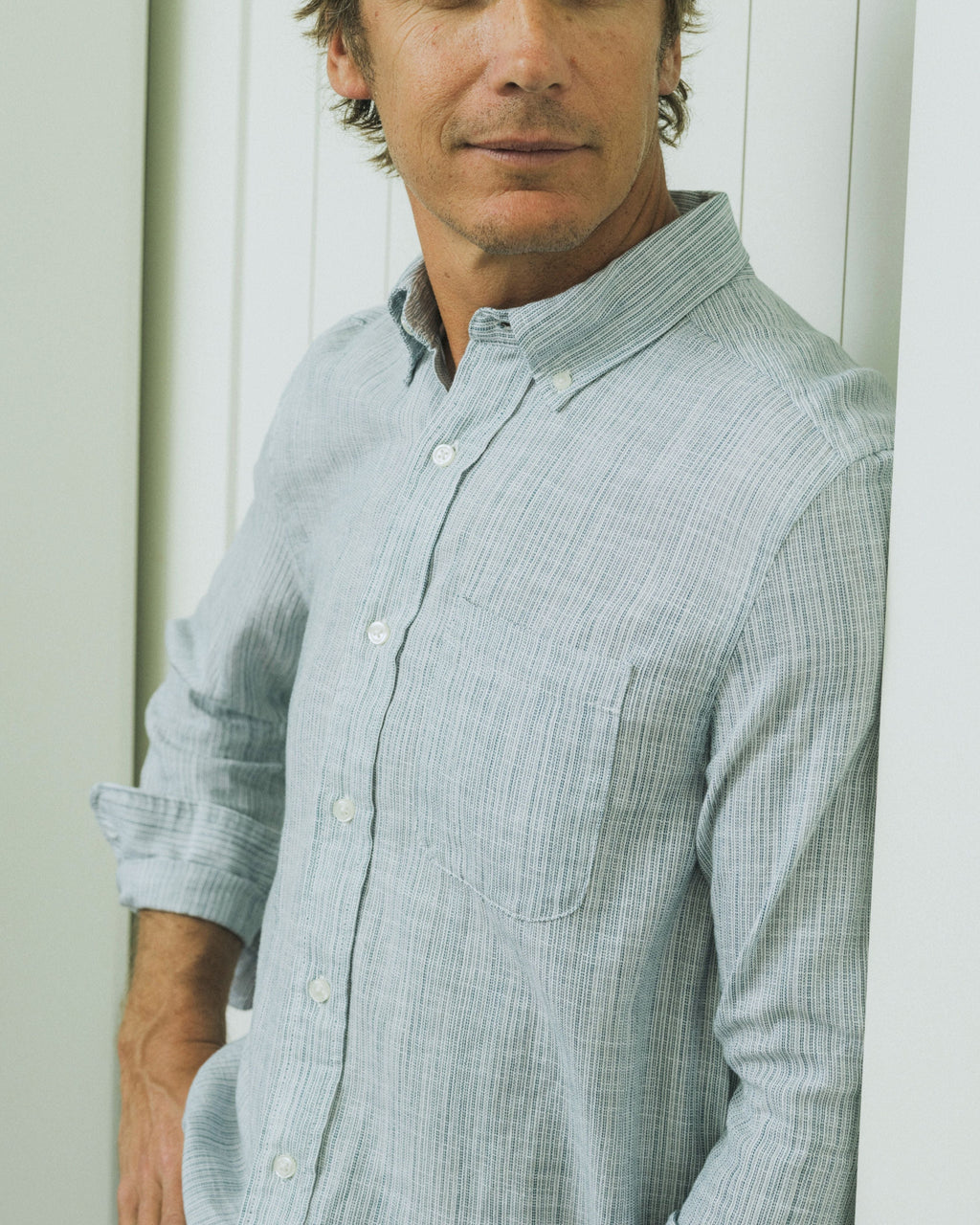 The Weaver's Stripe Shirt - Navy Cream
