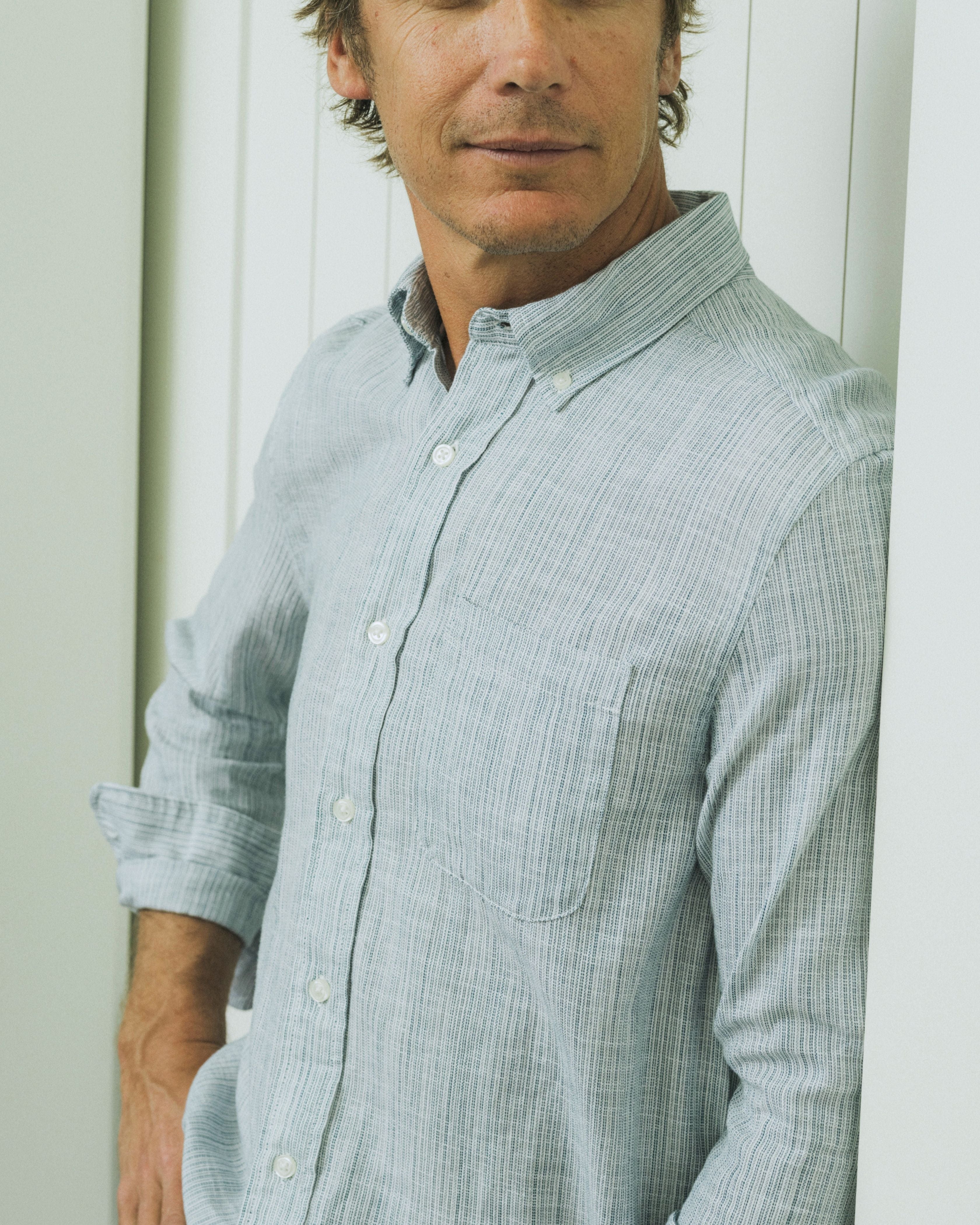 The Weaver's Stripe Shirt - Navy Cream