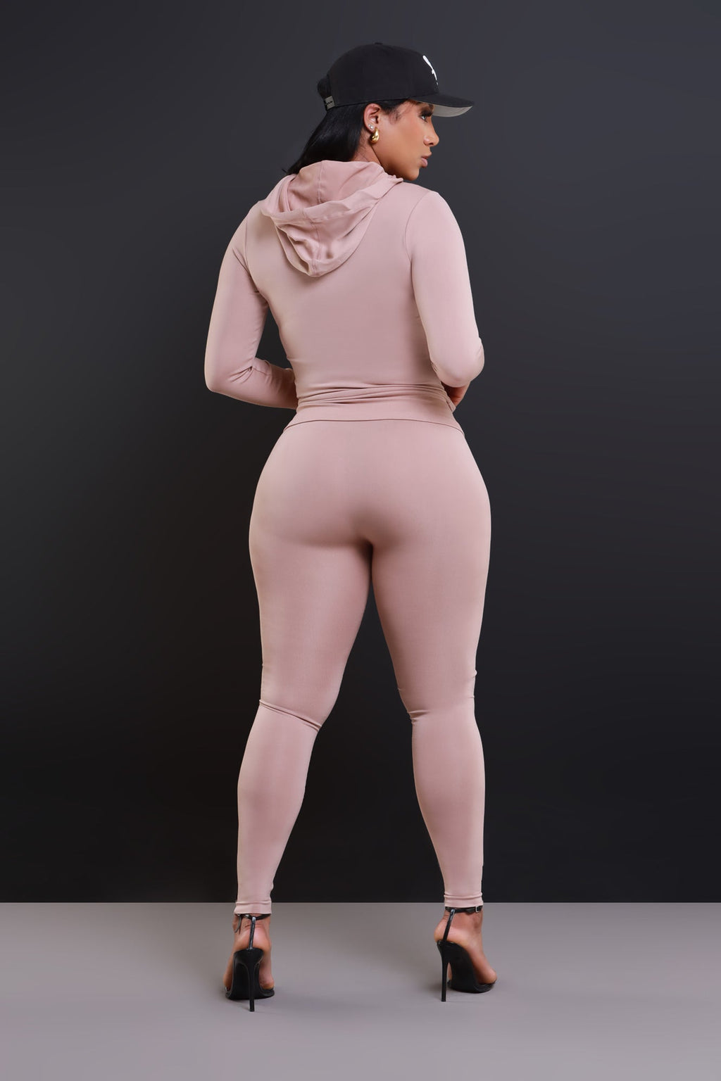 Just Vibing Seamless Zip Up Legging Set - Khaki