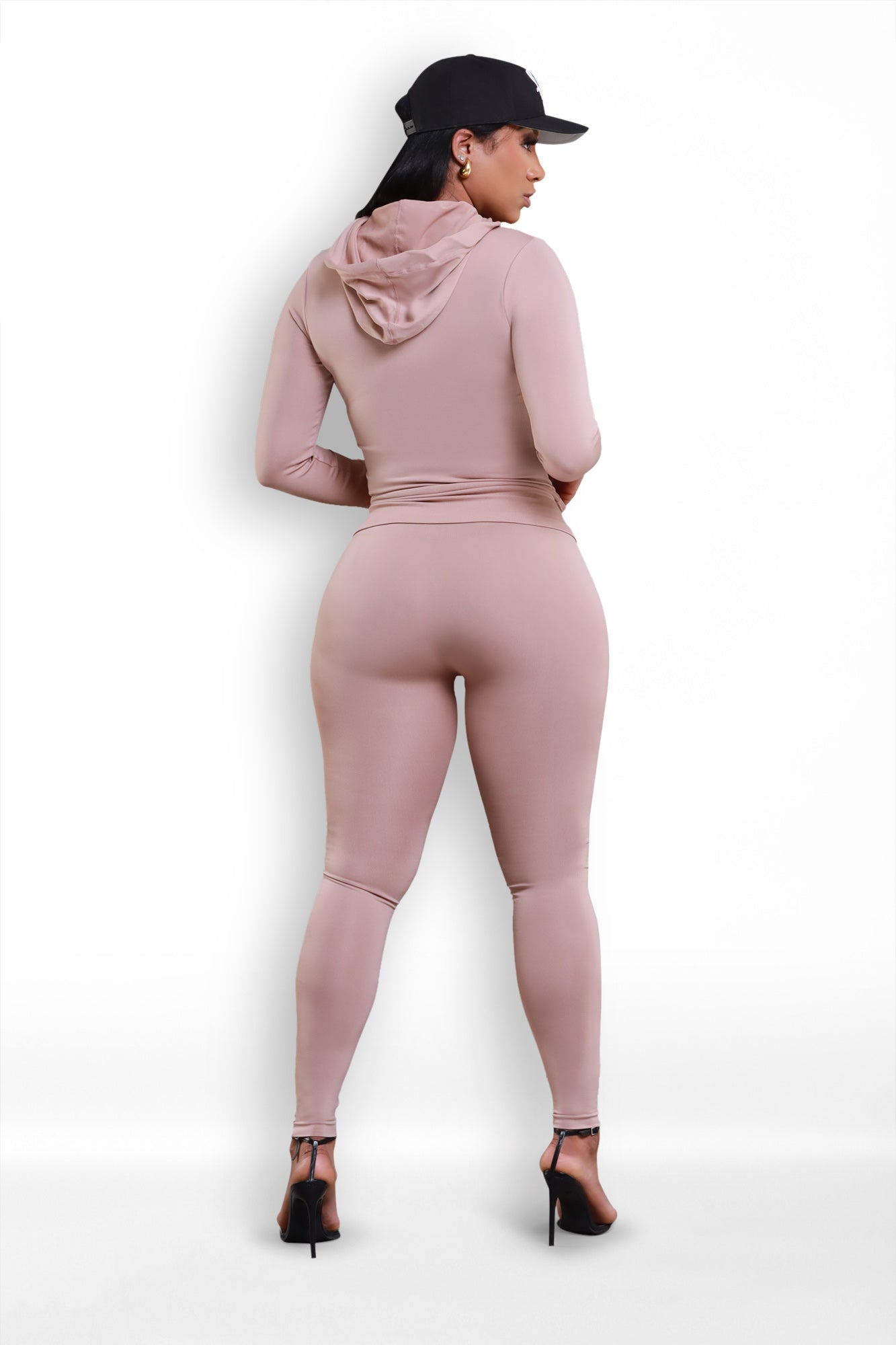 Just Vibing Seamless Zip Up Legging Set - Khaki