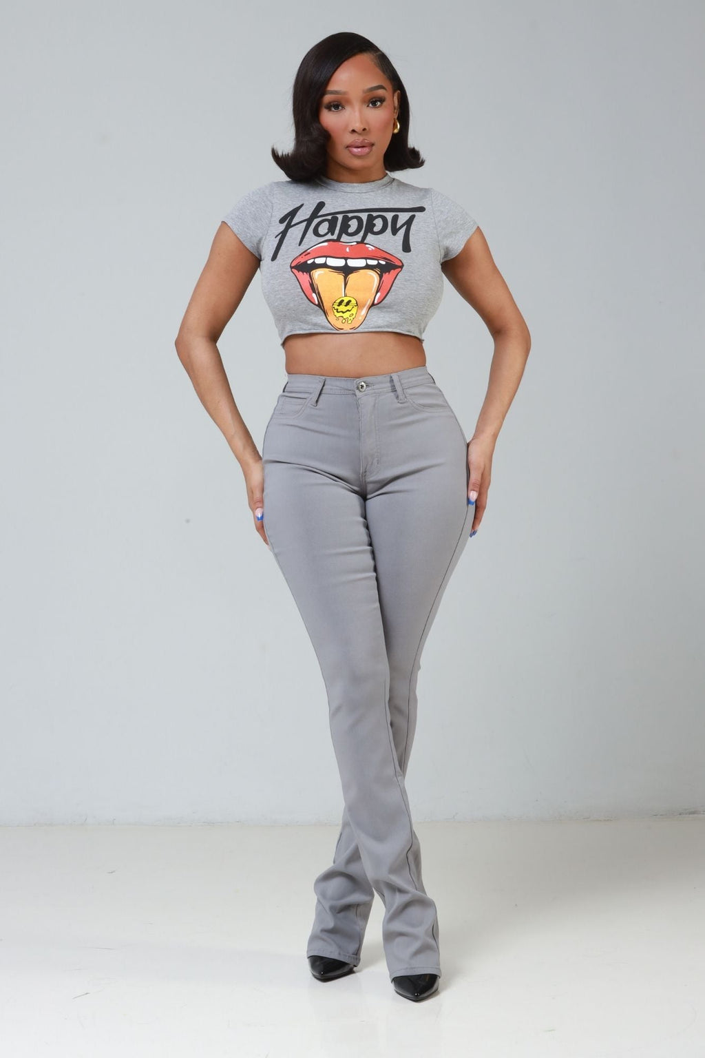 Right Call High Rise Stacked Bootcut Jeans - Grey