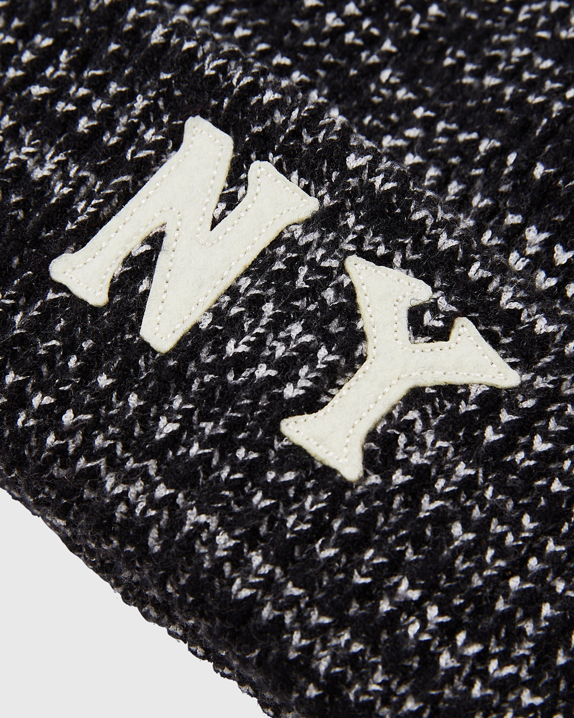 New York Black Yankees Felt Logo Ribbed Beanie