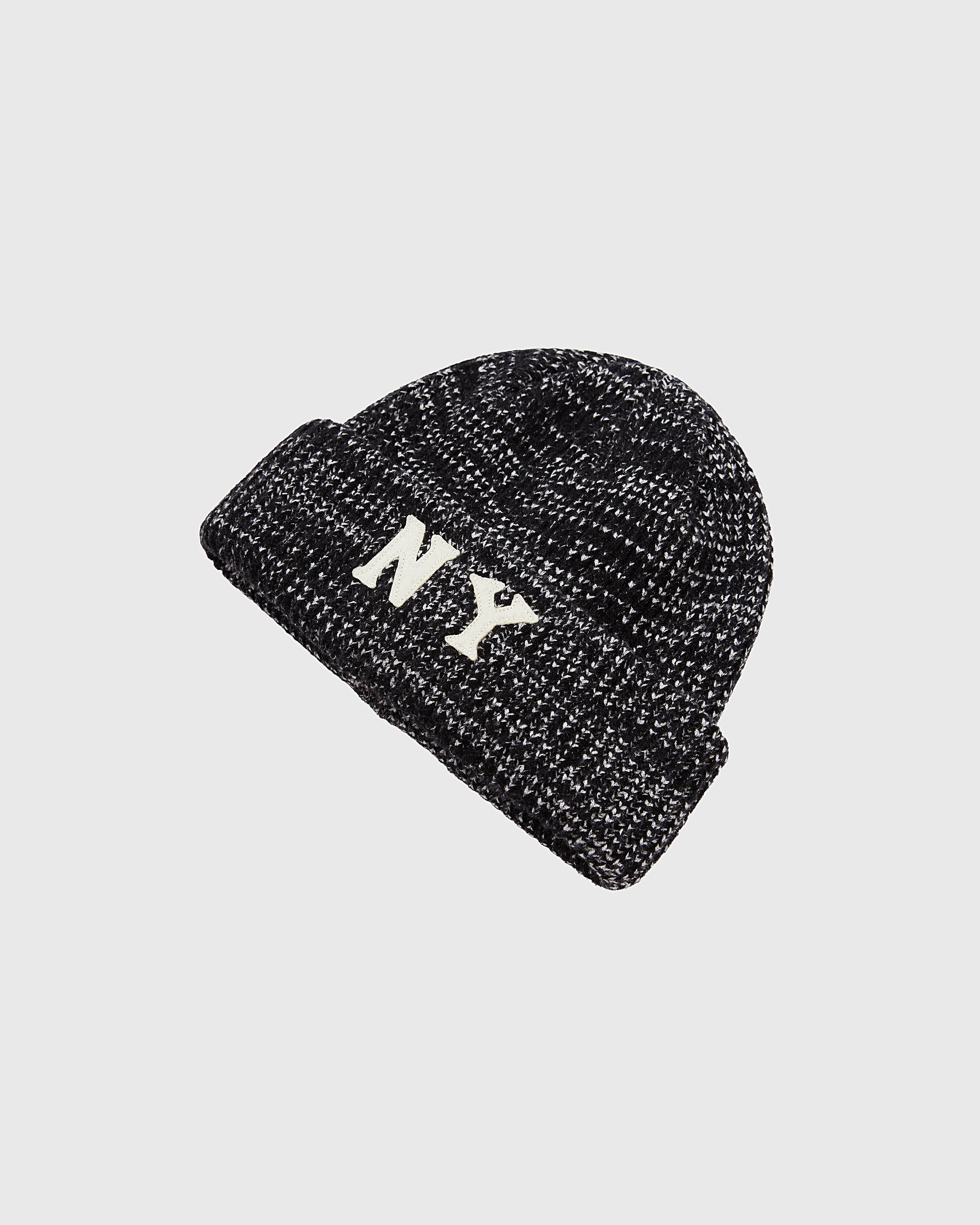 New York Black Yankees Felt Logo Ribbed Beanie