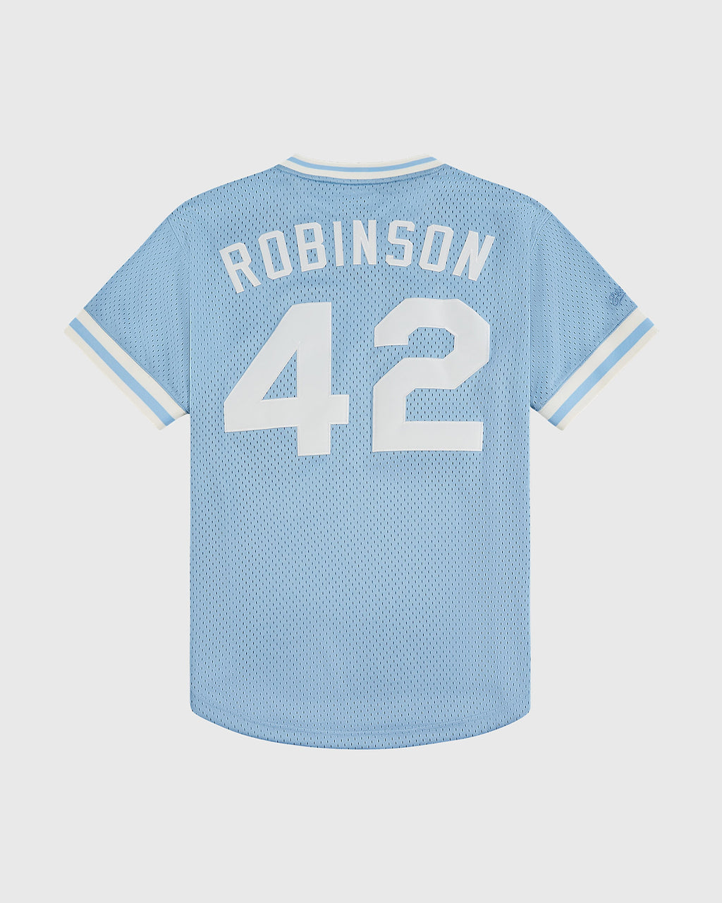 Jackie Robinson Powder Blue V-Neck Mesh Jersey