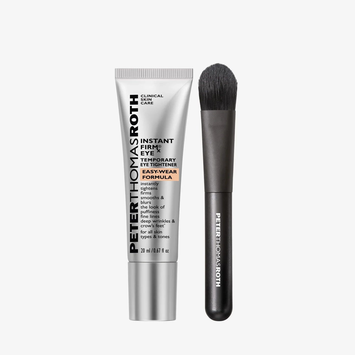 Instant FIRMx Eye Easy Wear Formula 20ml tube and application brush packshot