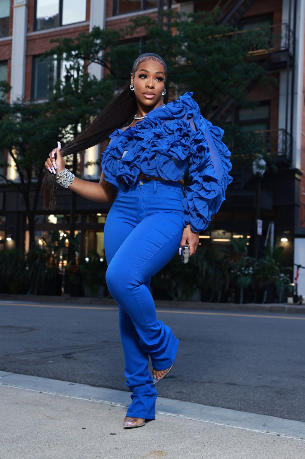 Right Call High Rise Stacked Bootcut Jeans - Royal Blue