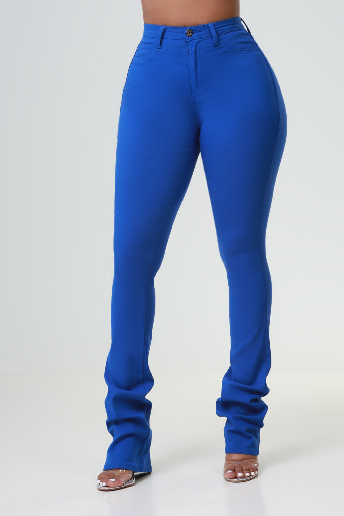 Right Call High Rise Stacked Bootcut Jeans - Royal Blue