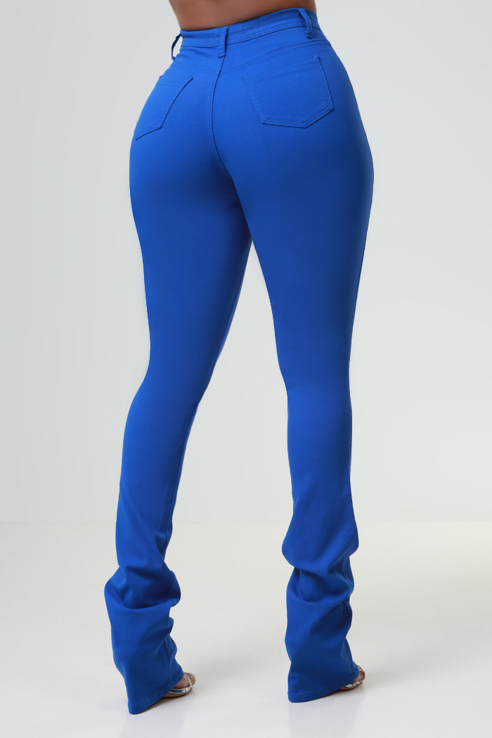 Right Call High Rise Stacked Bootcut Jeans - Royal Blue