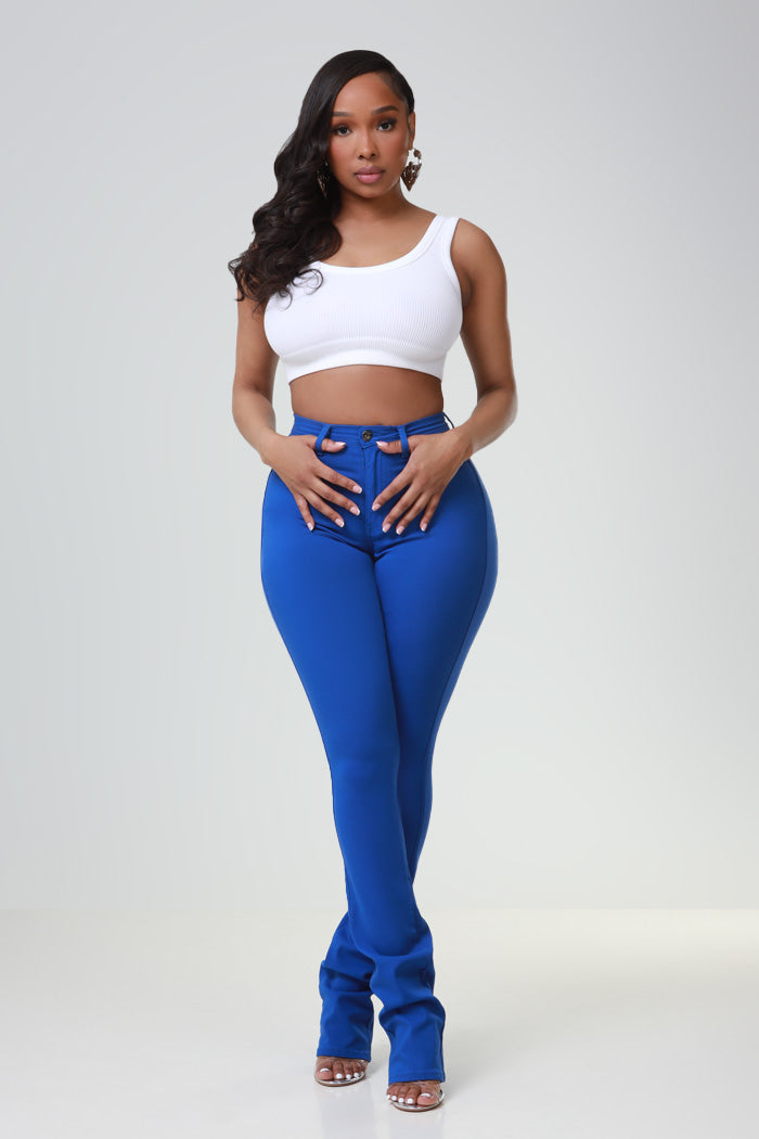 Right Call High Rise Stacked Bootcut Jeans - Royal Blue