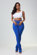 Right Call High Rise Stacked Bootcut Jeans - Royal Blue