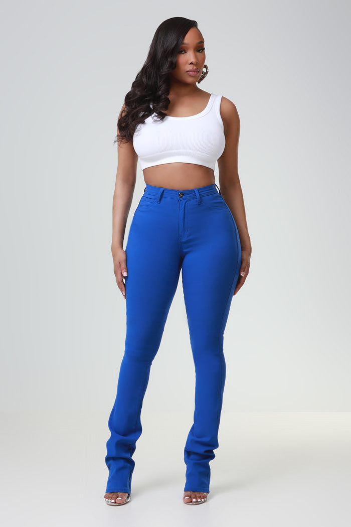 Right Call High Rise Stacked Bootcut Jeans - Royal Blue