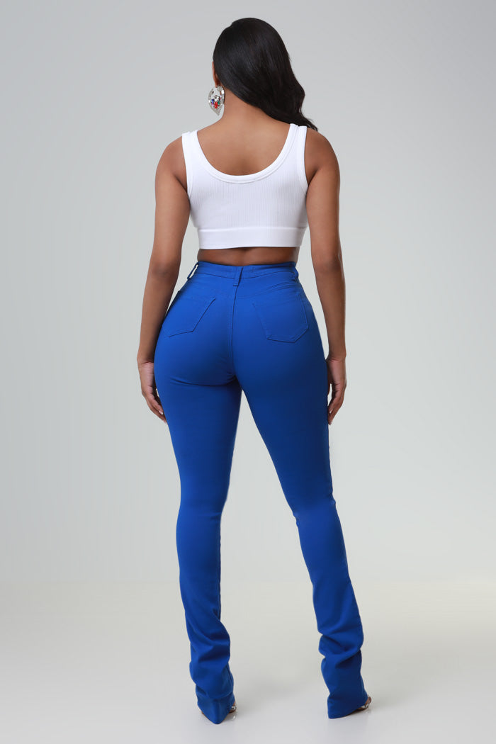 Right Call High Rise Stacked Bootcut Jeans - Royal Blue