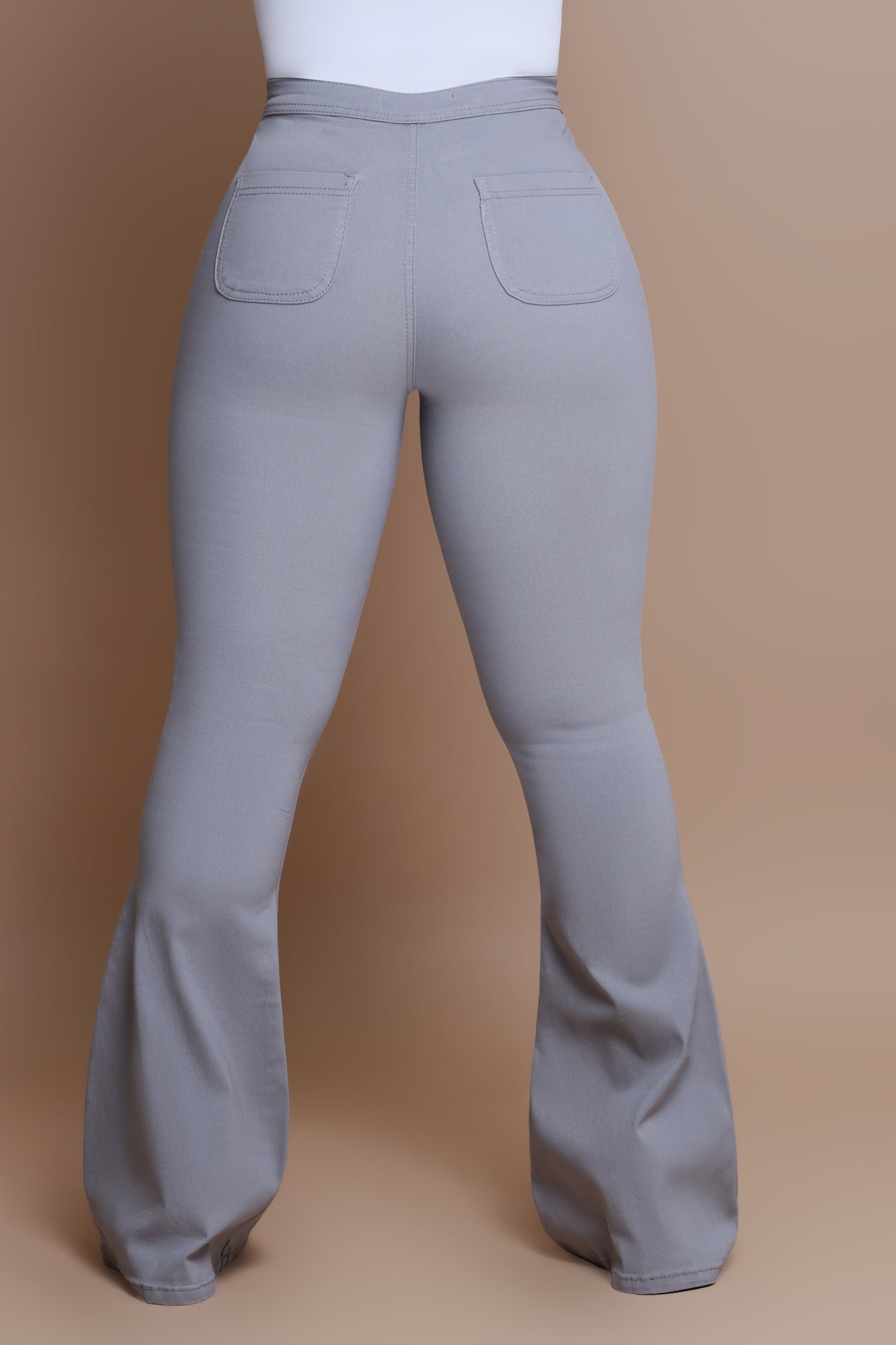 Fit & Flare Super Stretchy High Rise Jeans - Grey