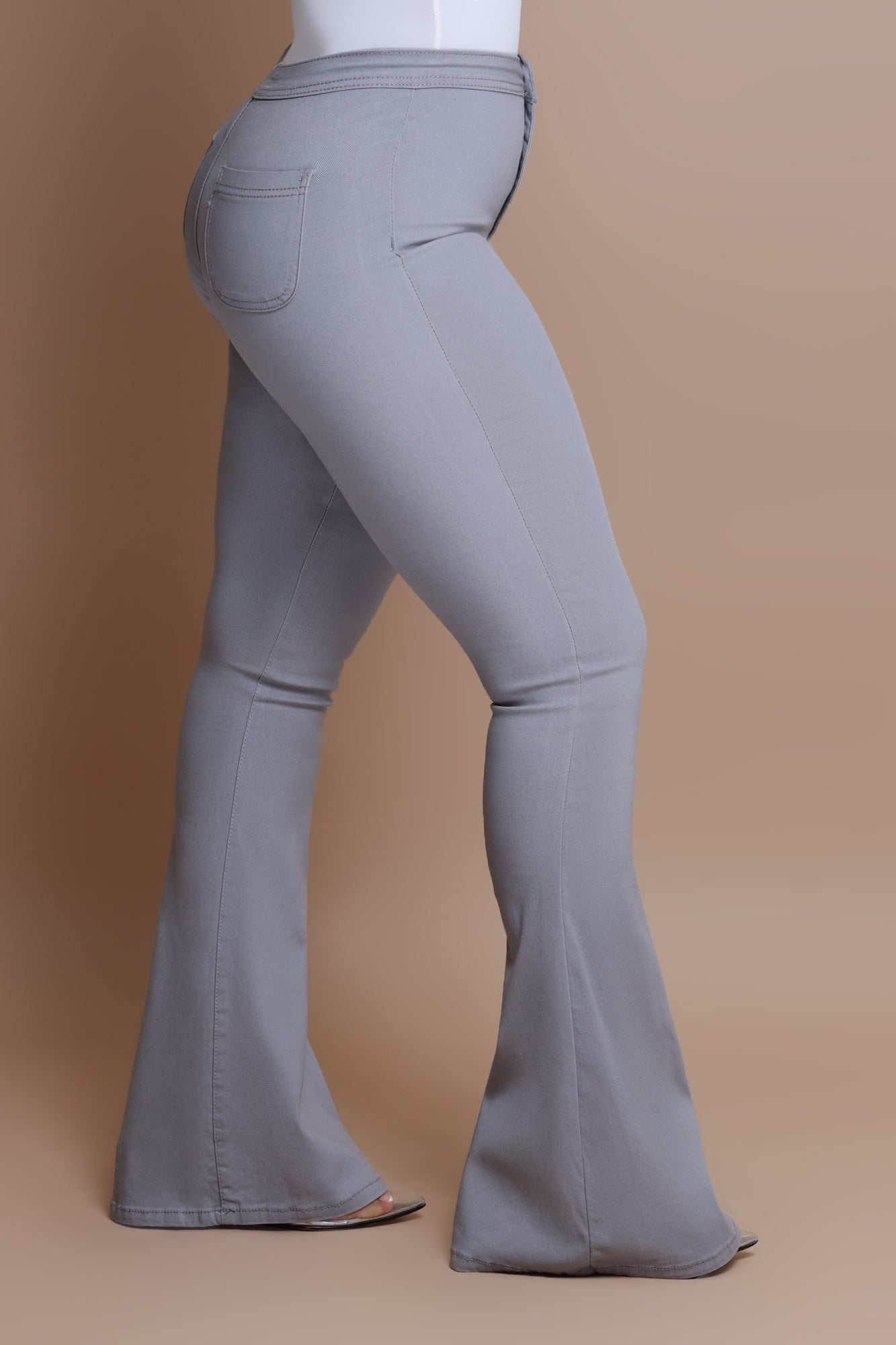 Fit & Flare Super Stretchy High Rise Jeans - Grey