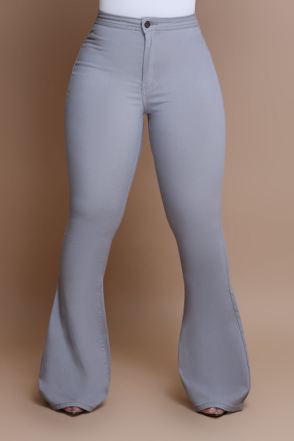 Fit & Flare Super Stretchy High Rise Jeans - Grey