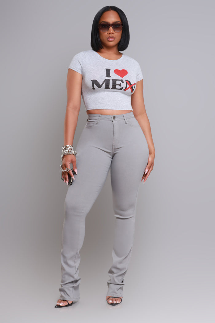 Right Call High Rise Stacked Bootcut Jeans - Grey