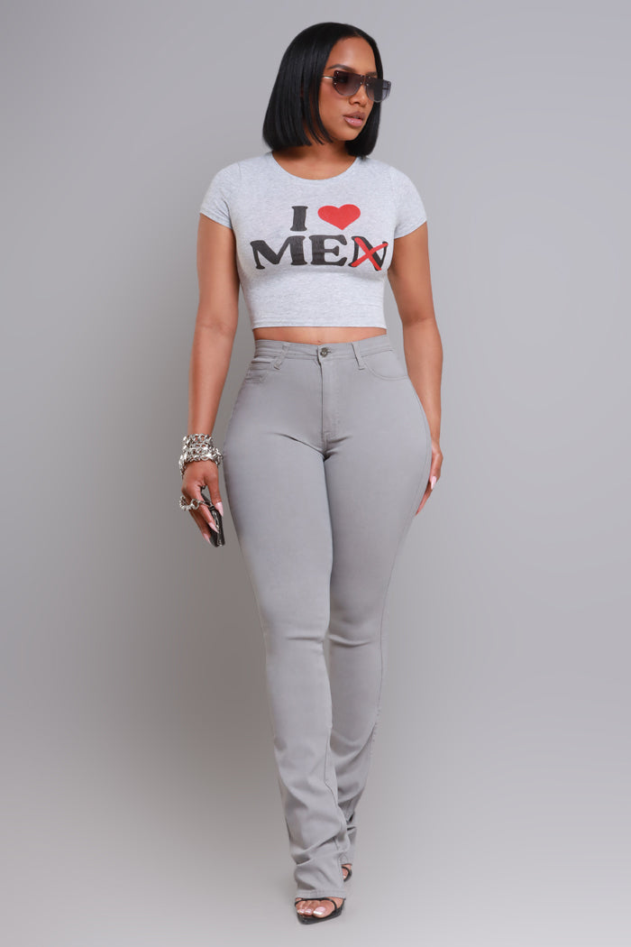 Right Call High Rise Stacked Bootcut Jeans - Grey
