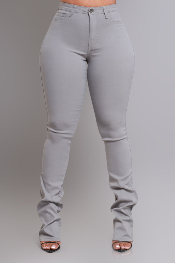 Right Call High Rise Stacked Bootcut Jeans - Grey