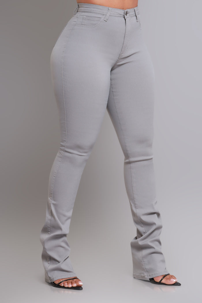 Right Call High Rise Stacked Bootcut Jeans - Grey