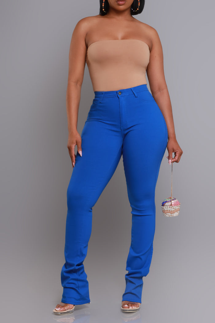 Right Call High Rise Stacked Bootcut Jeans - Royal Blue