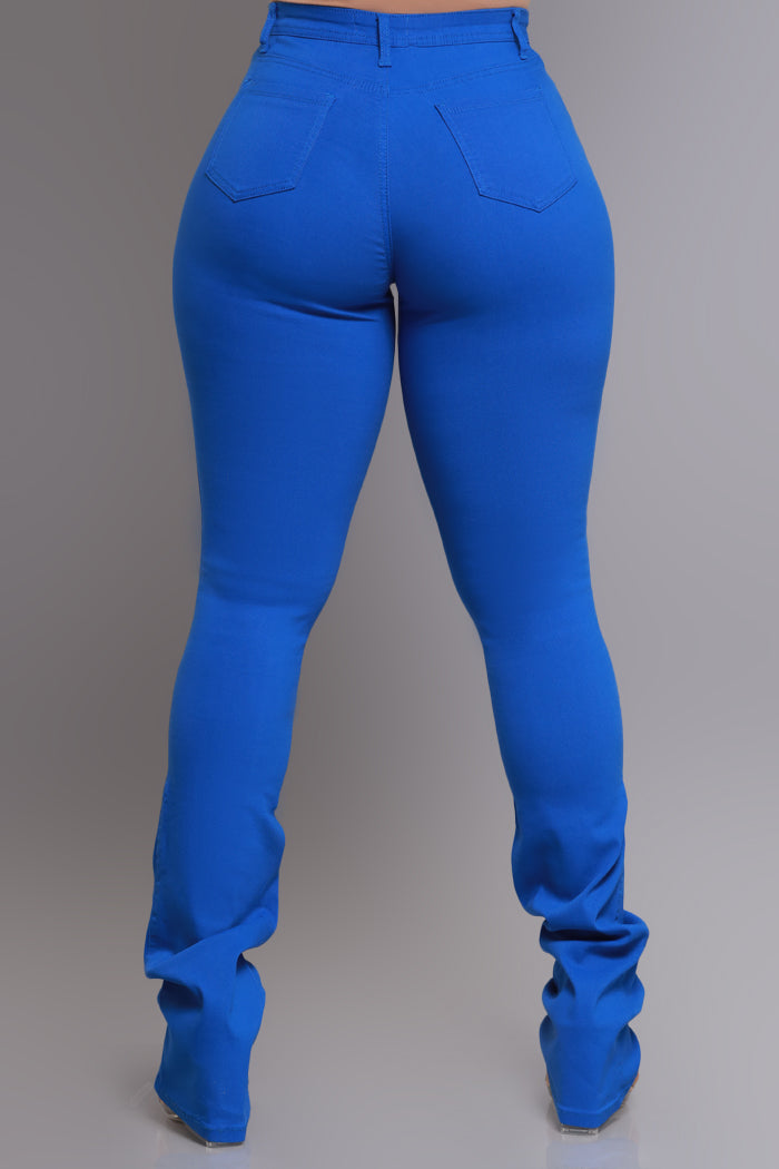 Right Call High Rise Stacked Bootcut Jeans - Royal Blue
