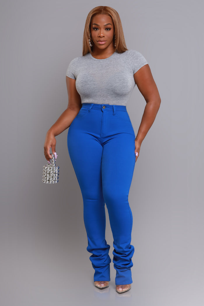 Right Call High Rise Stacked Bootcut Jeans - Royal Blue