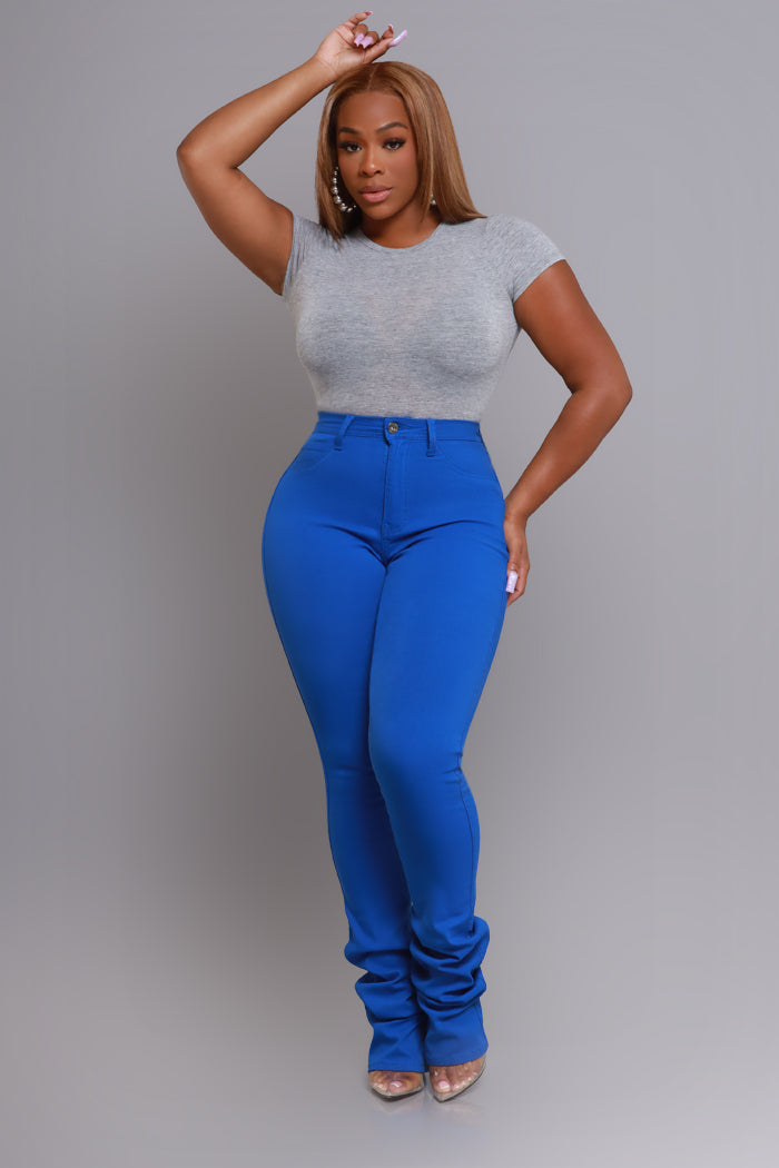 Right Call High Rise Stacked Bootcut Jeans - Royal Blue