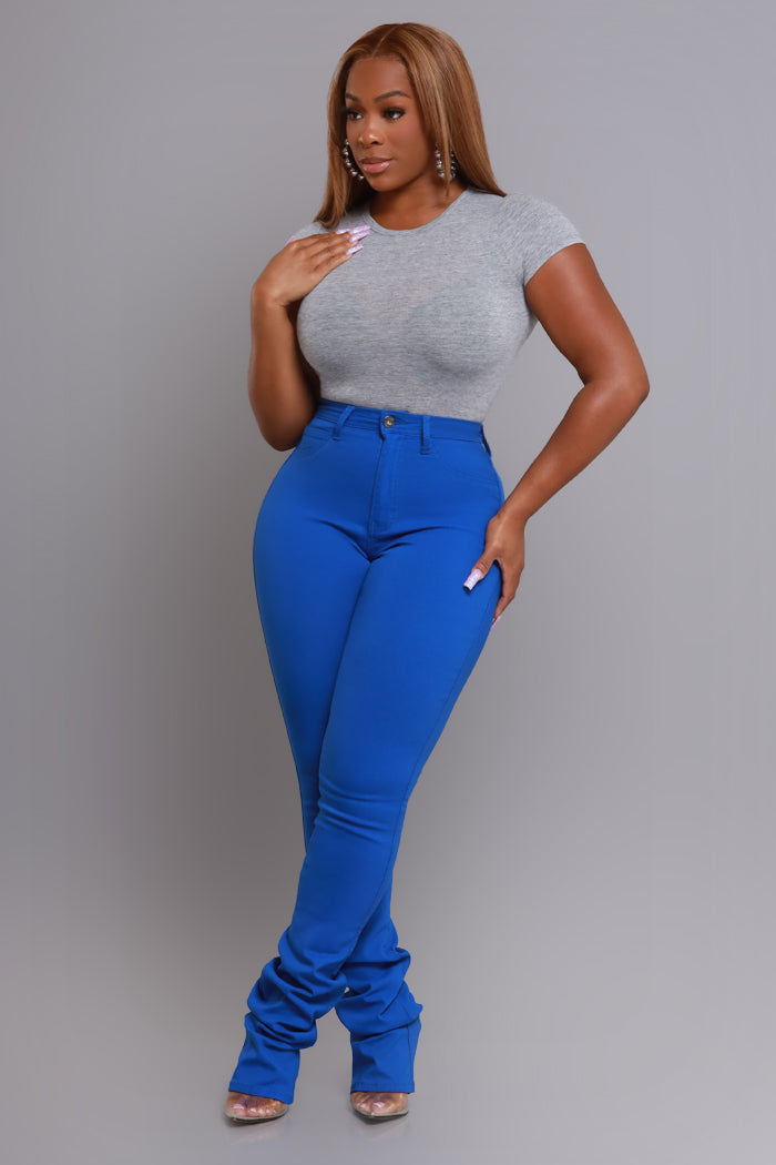 Right Call High Rise Stacked Bootcut Jeans - Royal Blue