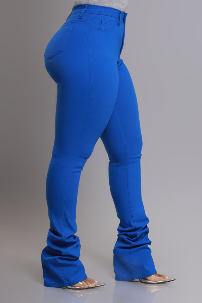 Right Call High Rise Stacked Bootcut Jeans - Royal Blue