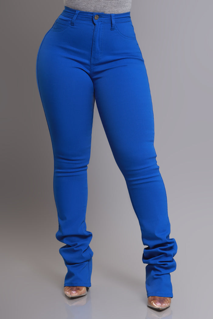 Right Call High Rise Stacked Bootcut Jeans - Royal Blue