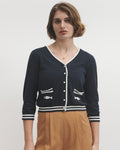 Lowie Navy Cotton Fish Cardigan