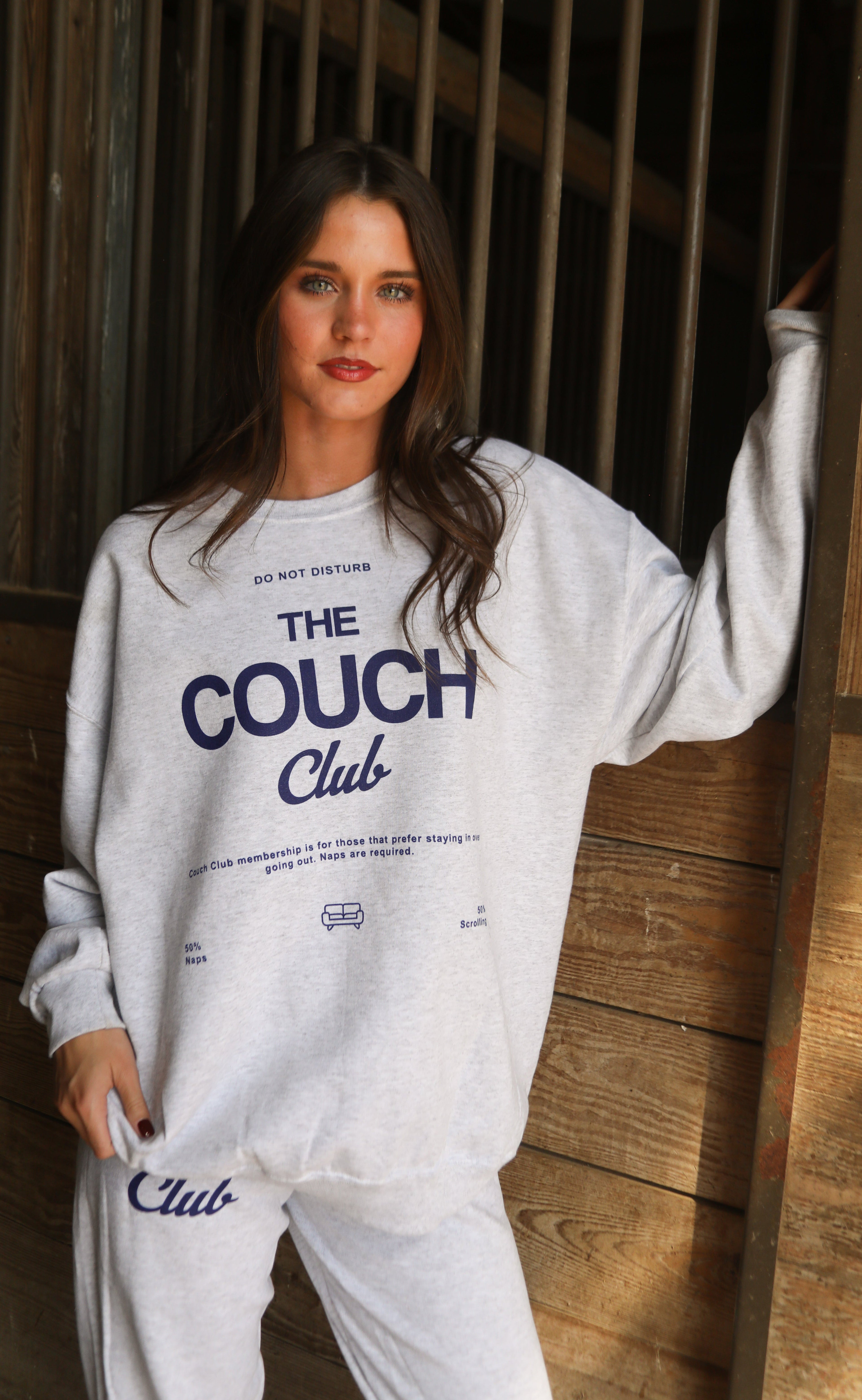 charlie southern: couch club sweatshirt - ash