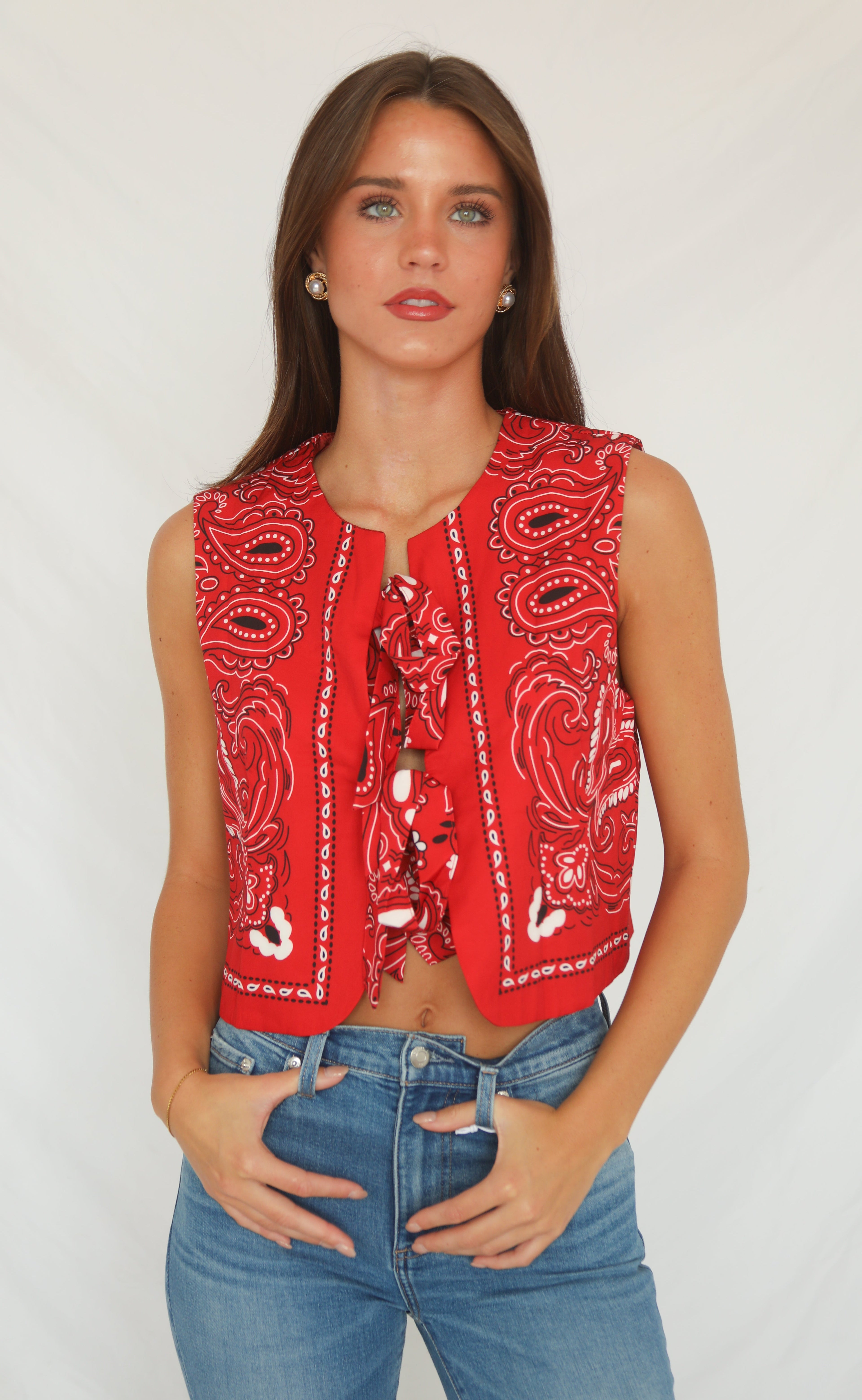 stagecoach bandana tie top