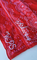 embroidered bandana with chainstitch