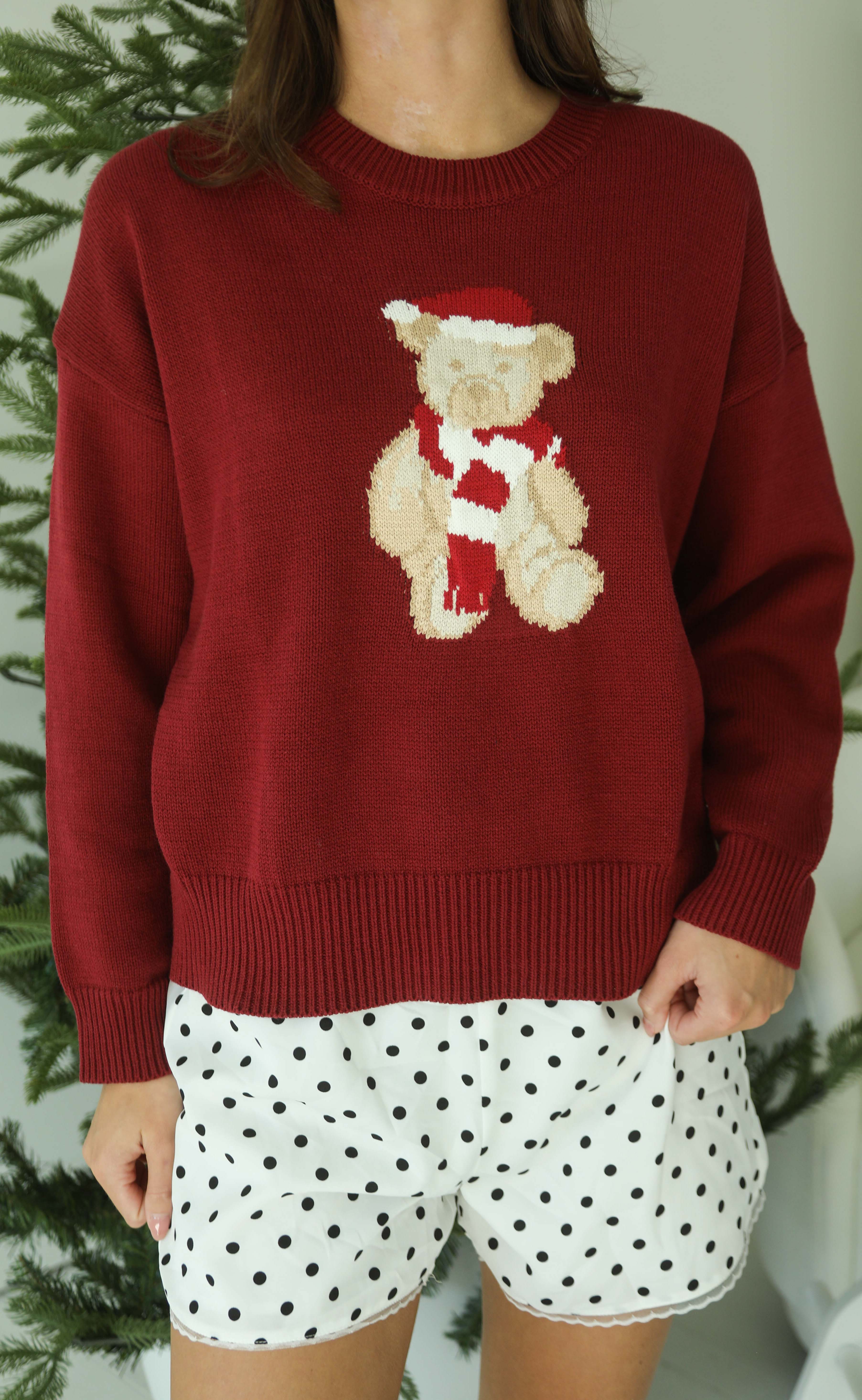 santa teddy bear sweater