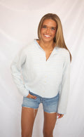 beat of your heart cardigan - light blue stripe