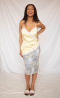 retro bloom midi skirt