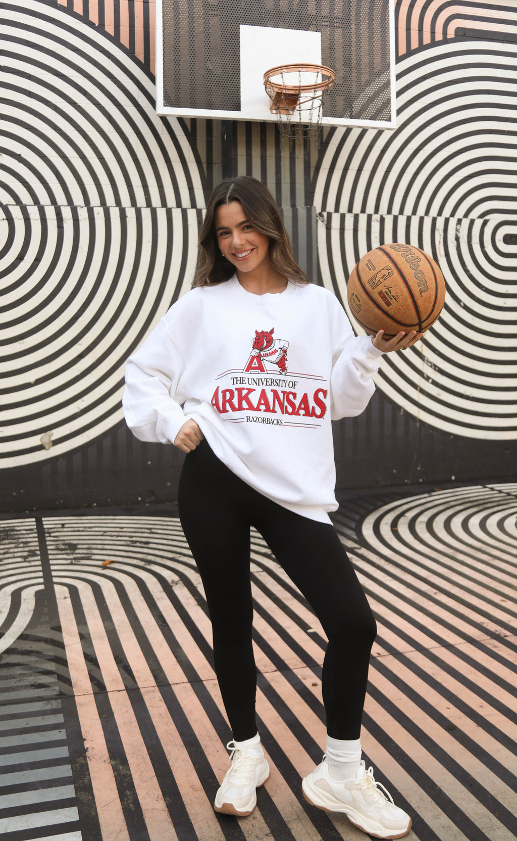 charlie southern: university of arkansas vault sweatshirt - white