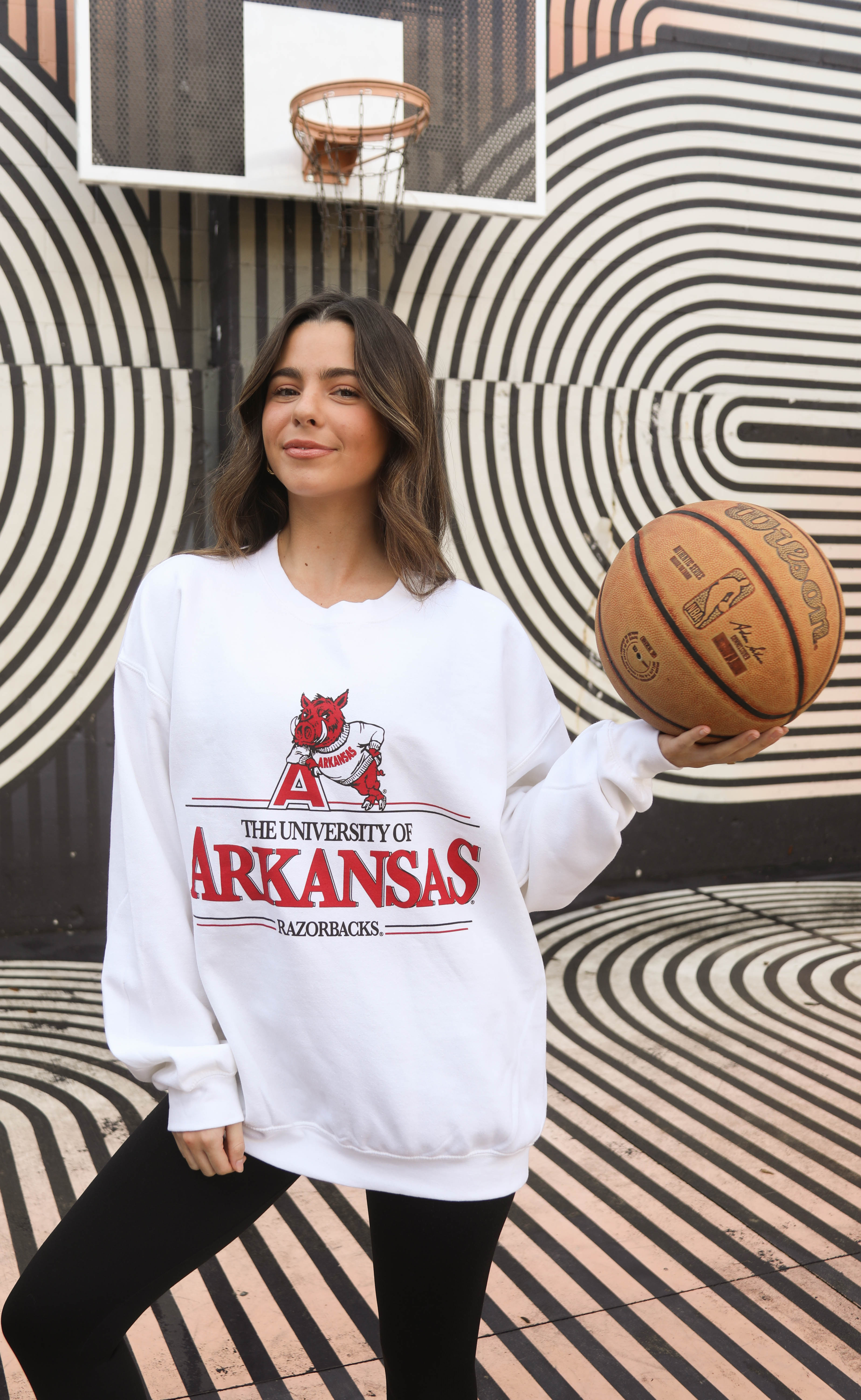charlie southern: university of arkansas vault sweatshirt - white