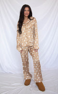 show me your mumu: classic pj set - white wine silky