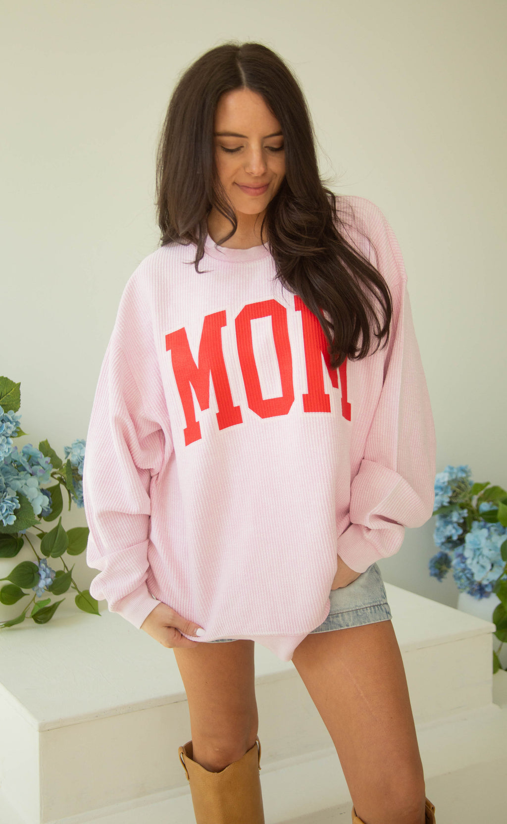 charlie southern: classic mom cord - pink