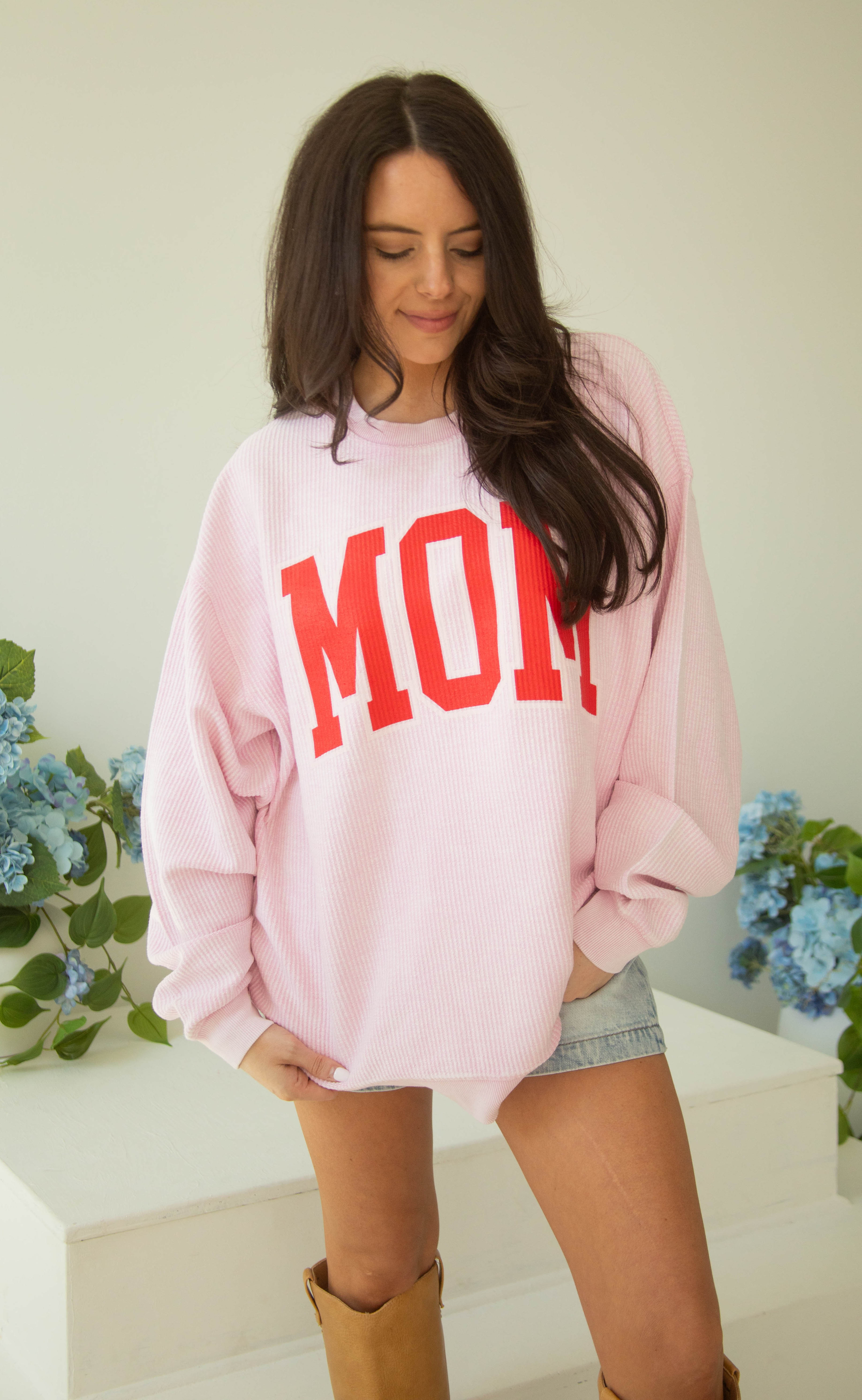 charlie southern: classic mom cord - pink