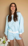 check to it gingham set - blue
