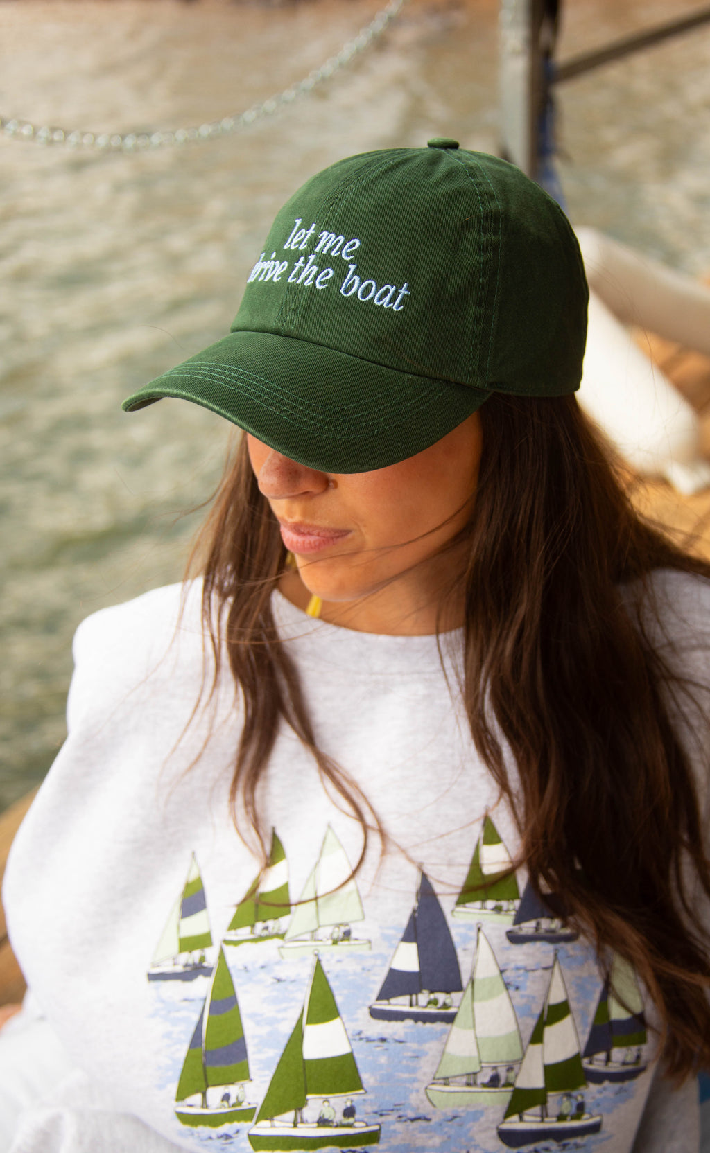 charlie southern x jo johnson overby: let me drive the boat hat - green
