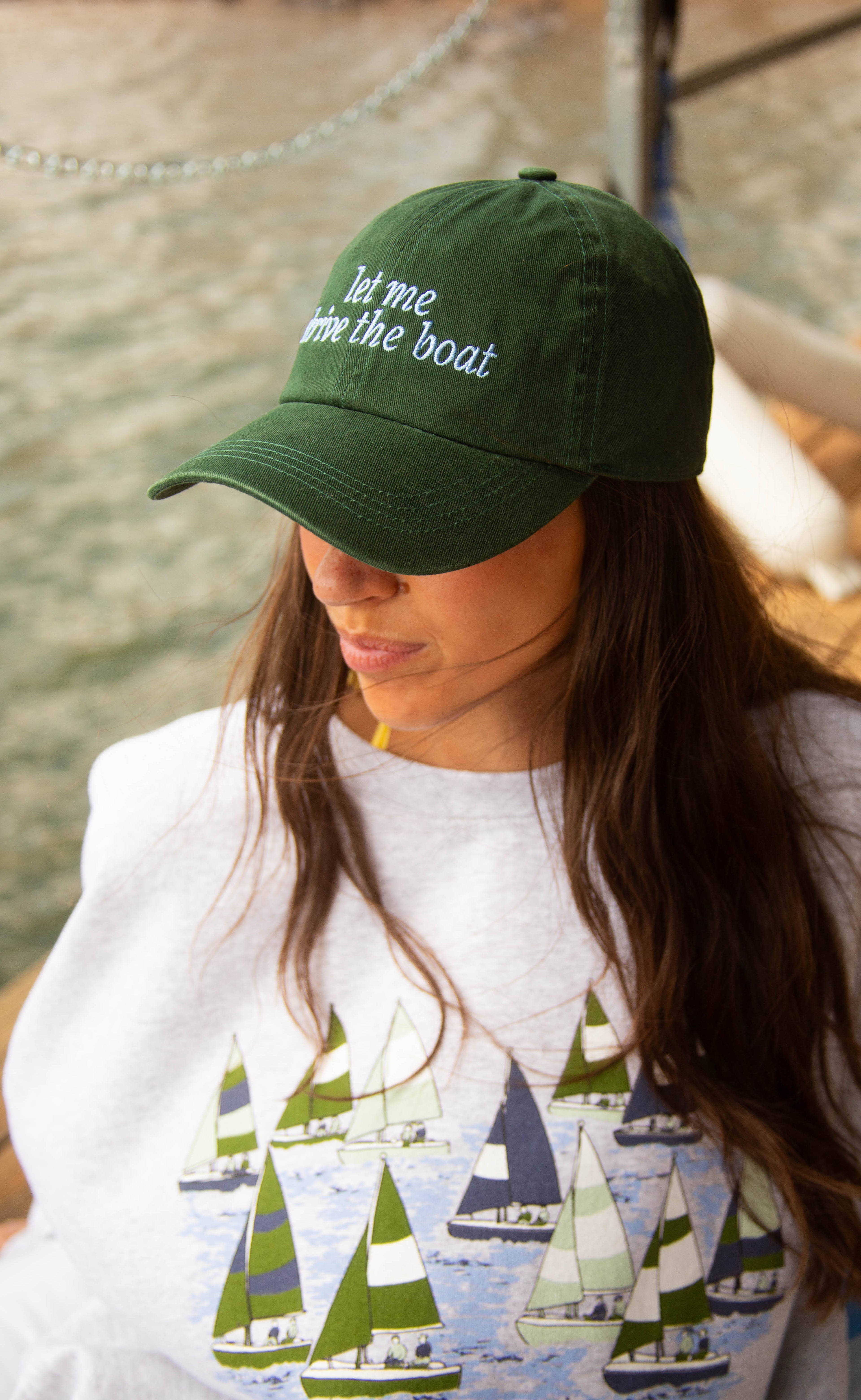 charlie southern x jo johnson overby: let me drive the boat hat - green