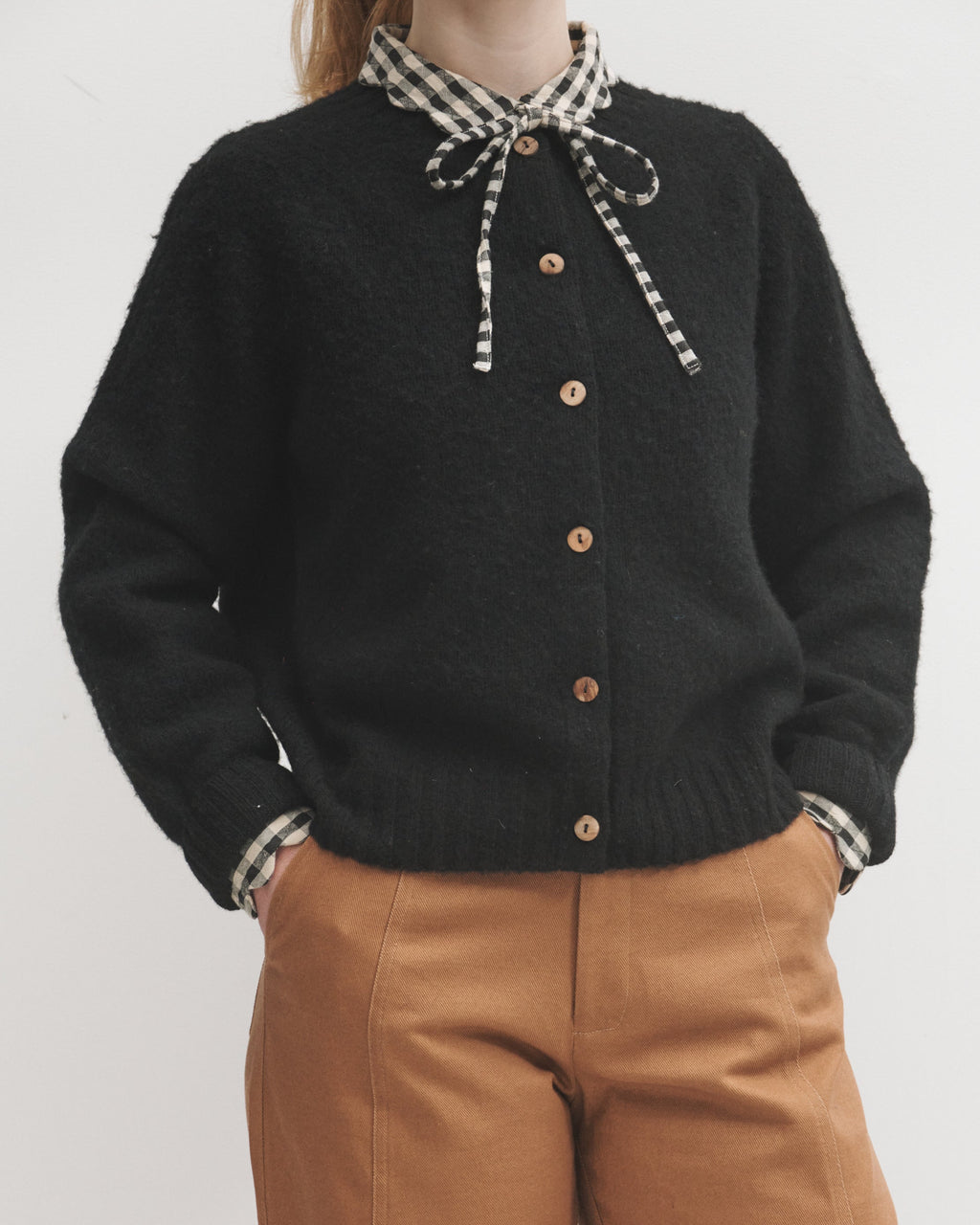 Lowie Black Brushed Boxy Cardigan