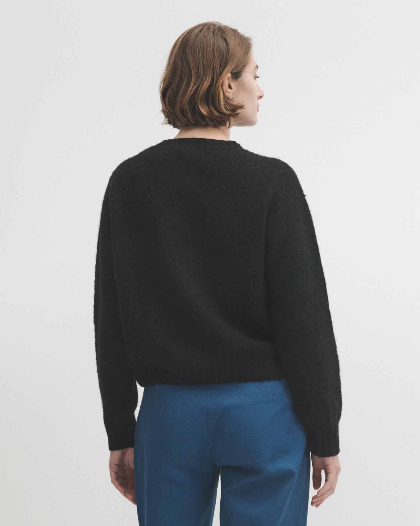 Lowie Black Brushed Boxy Cardigan